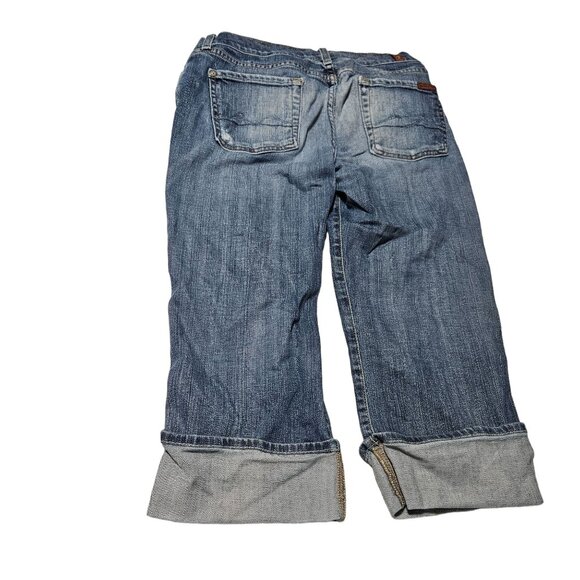 7 for all Mankind Capri Jeans Womens Size 30 Button Fly Low Rise Denim Pants - Picture 2 of 6